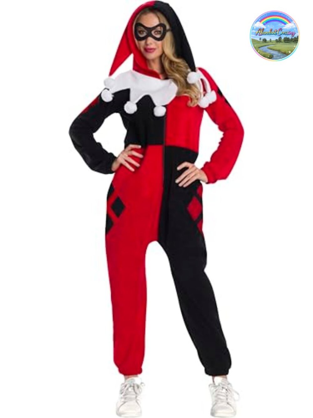Officially Licensed Harley Quinn Hooded Jumpsuit Adult Costume